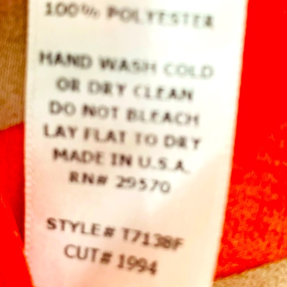 Womens Sheer Orange Blouse Sz Small, Excellent , Buttons Brand , Washable - Picture 4 of 5